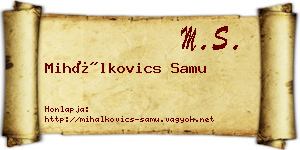 Mihálkovics Samu névjegykártya